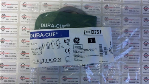 GE Critikon Dura-Cuf Blood Pressure Cuff - 2751 - Child (12-19cm) - 2 Tube Mated Submin Connector