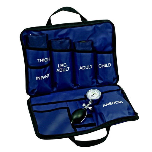 LINE2design Blood Pressure Cuff Kit, 5 BP Cuffs with an Aneroid Gauge and Nylon Carrying Case - Blue - LINE2design 58710-K