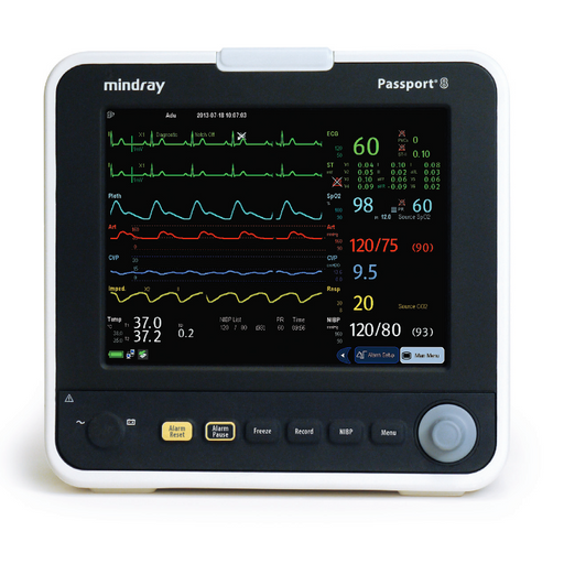 Mindray Passport 8 Patient Monitor Masimo SpO2, ECG, NIBP, Respiration, Temperature (NEW)