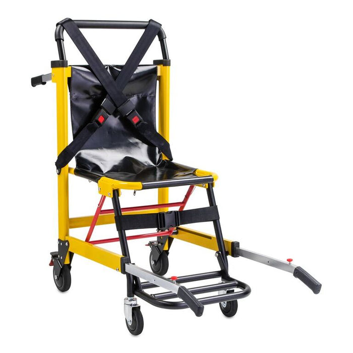 Deluxe Heavy Duty Emergency Medical Evacuation Stair Chair - 4 Wheel in Yellow - LINE2design 70002-Y