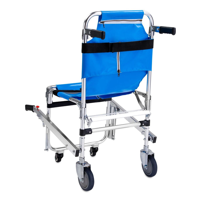 LINE2design Evacuation 4 Wheel EMS Stair Chair Lift with Patient Restraints Straps & Grip Handles - LINE2design 70010-BL
