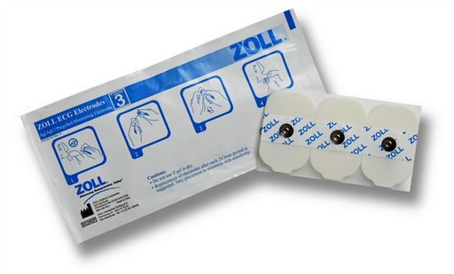 Zoll ECG Rectangular Monitoring Electrodes, 600 Electrodes - 3 Per Pouch