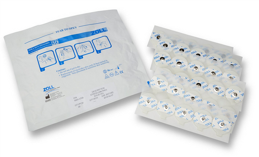 Zoll ECG 1.5" Small Round Electrodes, 6 Strips of 5 Per Pouch/600 Per Case