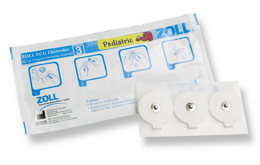 Zoll Pediatric ECG Electrodes/3 Per Pouch (100 Pouches / 300 Electrodes)