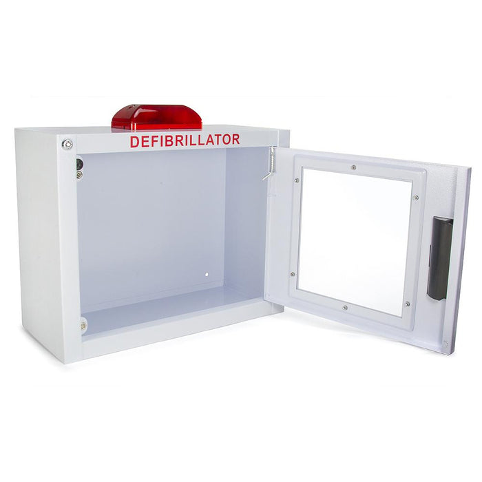 Compact AED Wall Cabinet w/alarm and strobe - Generic AED AMP14SQ-A-W/STROBE