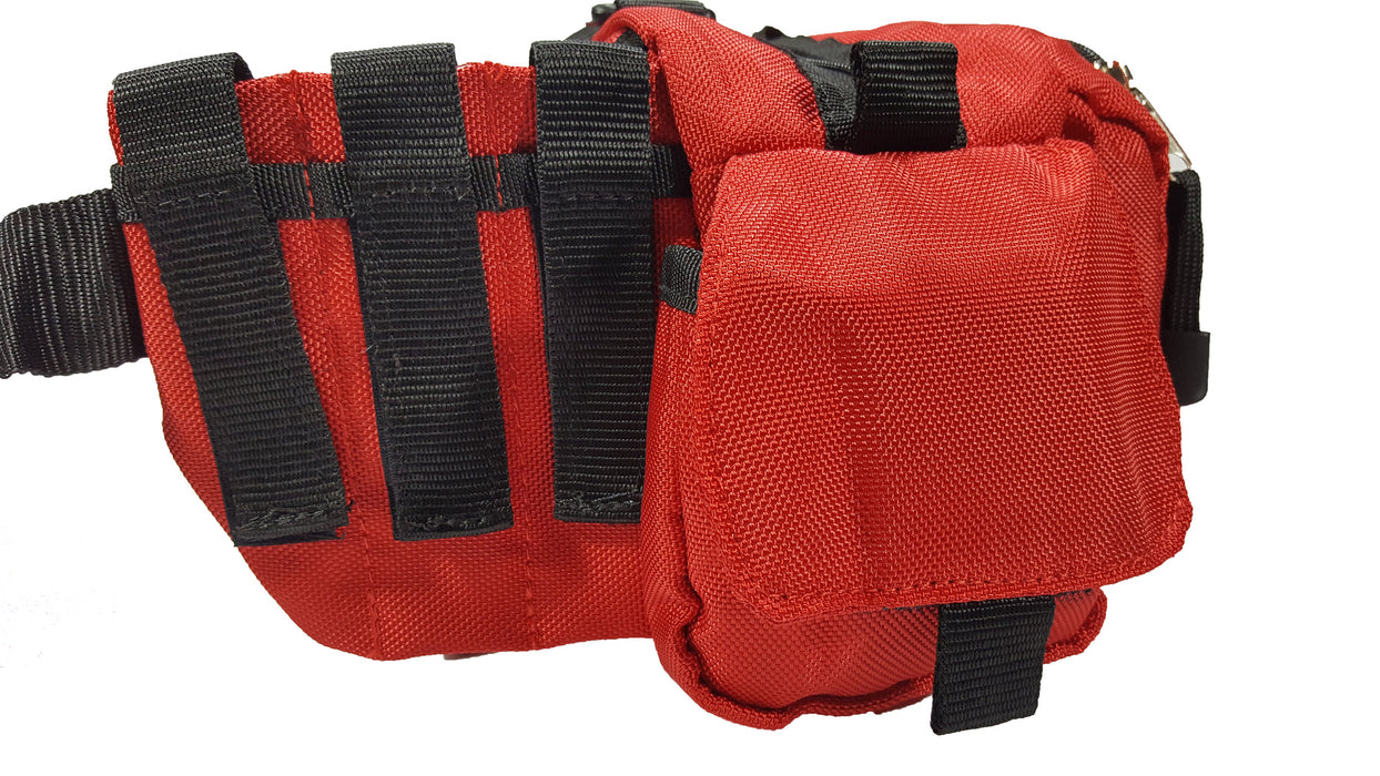 LINE2design Deluxe First Aid Nylon Star of Life Logo Fanny Pack EMT Paramedic Bag With Internal Pockets - LINE2design 54250-BK
