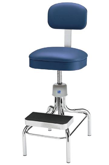Deluxe Laboratory Stool, Tb-133 Approved, Pvc-Free, Columbia Blue - Pedigo T-55-CLB
