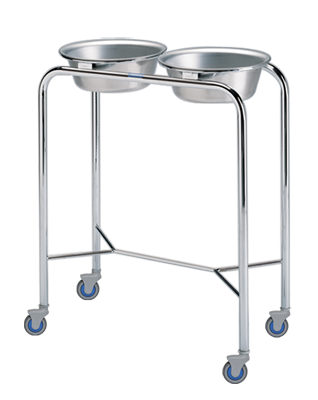 Double Basin Stand, Chrome, With SS Basins - Pedigo P-79