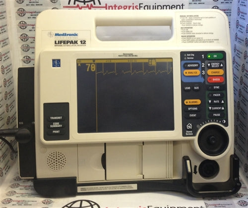 Physio Control LIFEPAK 12 Defibrillator Biphasic, 3-lead ECG, AED, Pacing, 50mm Printer (Refurbished)