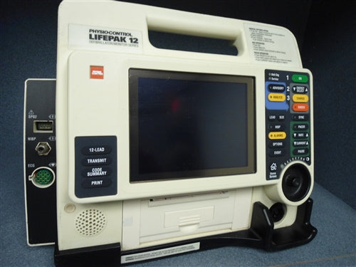 Physio Control LIFEPAK 12 Defibrillator Monophasic, 12 Lead ECG, AED, Pacing, Nellcor Sp02, NiBP, LCD Screen, Printer (Refurbished)