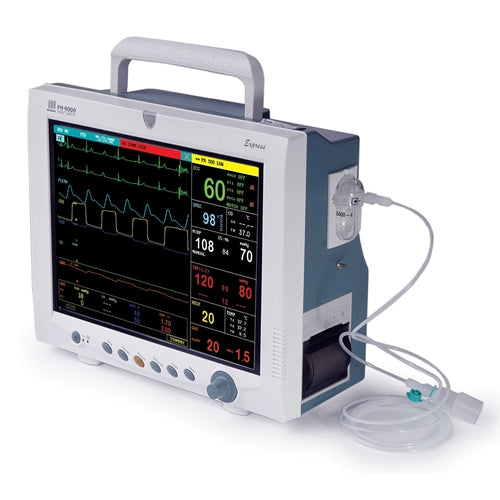 Mindray PM-9000 Patient Monitor - ECG, SpO2, NiBP, IBP, Temp, 5 Agent, Printer (Refurbished)