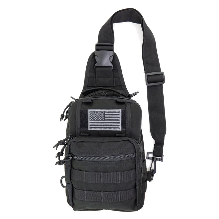 LINE2design Sling Backpack, Bleeding Control Sling Bag, Over The Shoulder Sling Backpack, MOLLE Bag for First Aid Day Pack - Black - LINE2design 56475-BK