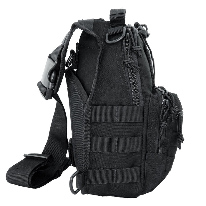 LINE2design Sling Backpack, Bleeding Control Sling Bag, Over The Shoulder Sling Backpack, MOLLE Bag for First Aid Day Pack - Black - LINE2design 56475-BK