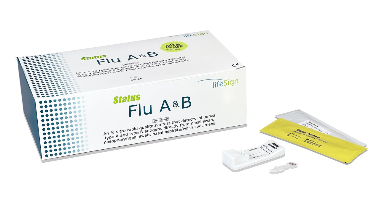 Status Flu A&B (25 Tests) (CLIA waived for Swab Specimens) - Lifesign 36025