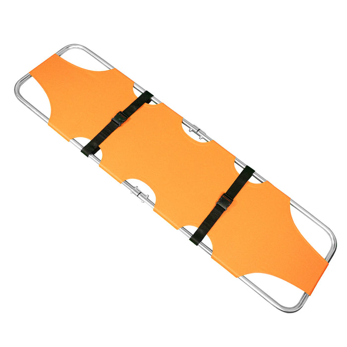 LINE2design EMS Emergency Medical Fold Away Stretcher Portable Flat Folding Equipment - Orange - LINE2design 70037-O