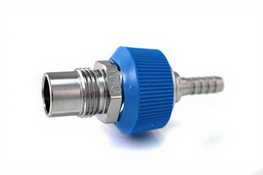 DISS DV Body Adaptor x 1/4" HB w/ Hand Grip Collar, N2O - Bay Corp 1041-17DV