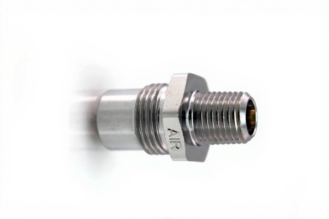 DISS Body Adaptor x 1/4" NPT Male w/ One-Way Check, Med Air - Bay Corp 1161-4CV