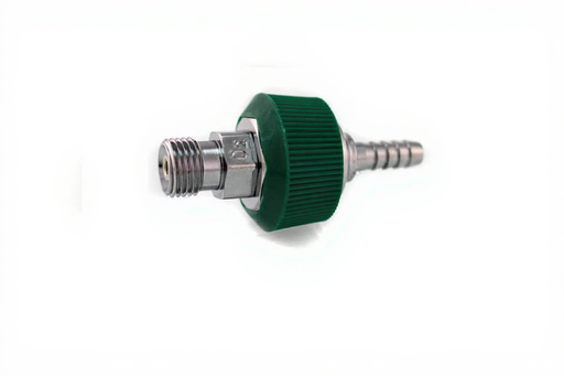 DISS DV Body Adaptor x 1/4" HB w/ Hand Grip Collar, O2 - Bay Corp 1241-17DV