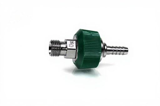 DISS Body Adaptor x 1/4" HB w/ Hand Grip Collar, O2 - Bay Corp 1241-17HT