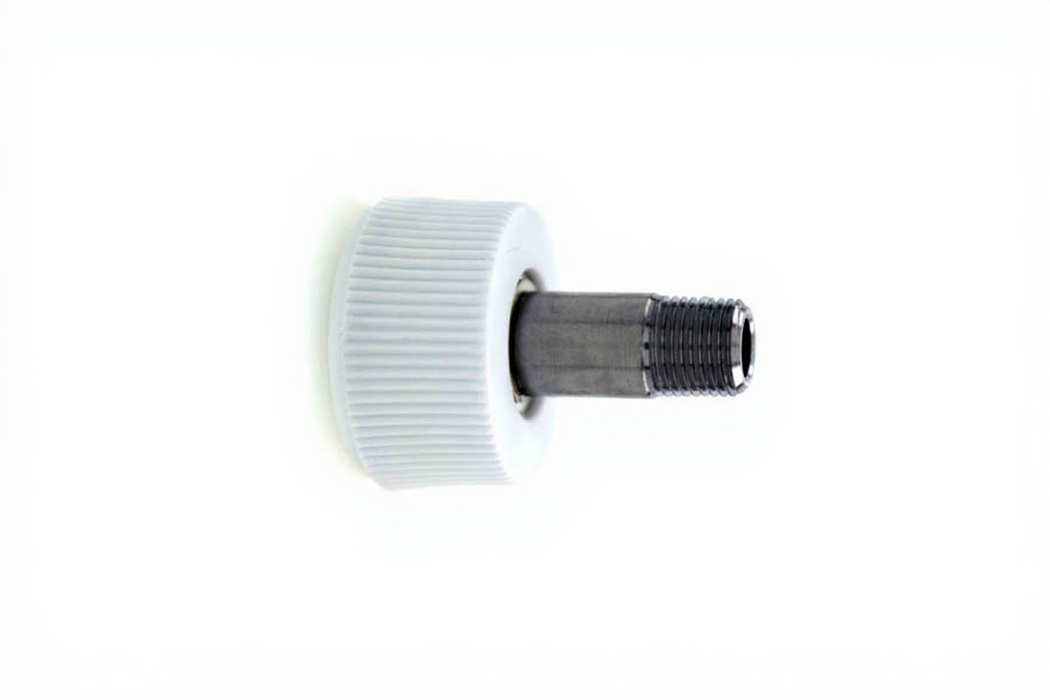 DISS Hex Nut & Nipple Assembly, 1 1/2" Nipple x 1/8" NPT Male (White-ISO), O2 - Bay Corp 1242-6HTC