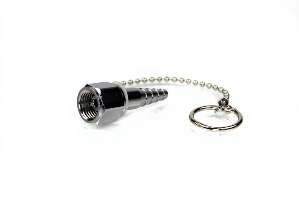 DISS Tapered Hex Nut & Nipple Assembly, w/ Hex Nut & 5 in. Chain, O2 - Bay Corp 1244-6