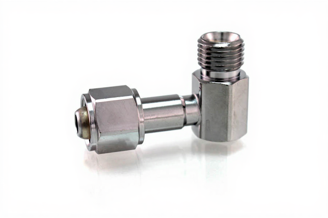 DISS 90⁰ Hex Nut & Nipple x Body Adaptor, 1 1/2" Nipple, O2 - Bay Corp 1249-1