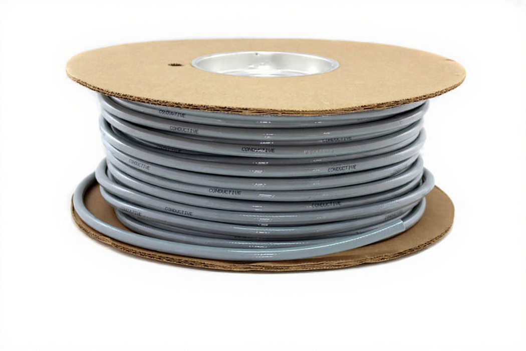 Conductive Hose, 1/4" ID, .460" OD, Grey - Bay Corp 2108-250