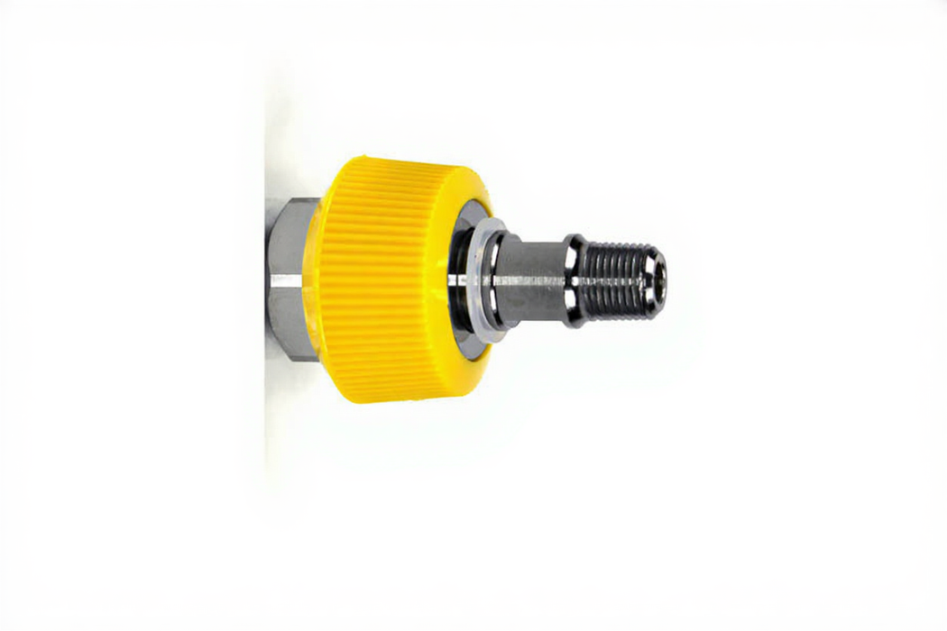 DISS HT Nut & Nipple Assembly x 1/8" NPT Male (Yellow-ISO), VAC - Bay Corp 2202HTC