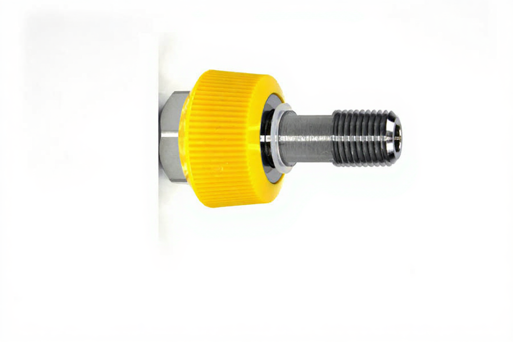DISS HT Nut & Nipple Assembly x 1/4" NPT Male (Yellow-ISO), VAC - Bay Corp 2204HTC