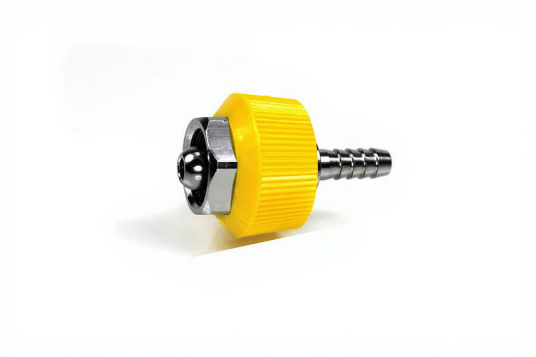 DISS HT Nut & Nipple Assembly x 1/4" HB (Yellow-ISO), VAC - Bay Corp 2217HTC