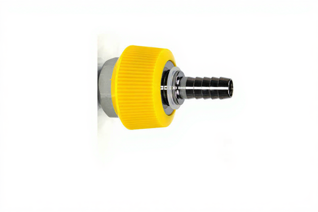 DISS HT Nut & Nipple Assembly x 5/16" HB (Yellow-ISO), VAC - Bay Corp 2231HTC