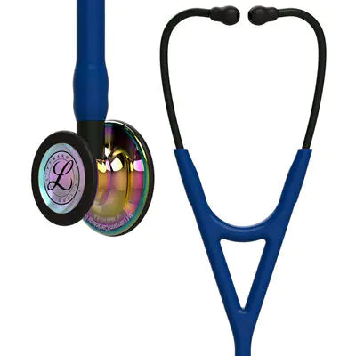 Cardiology IV Navy w/polish rainbow Black Stem Stethoscope-  Littmann 6242