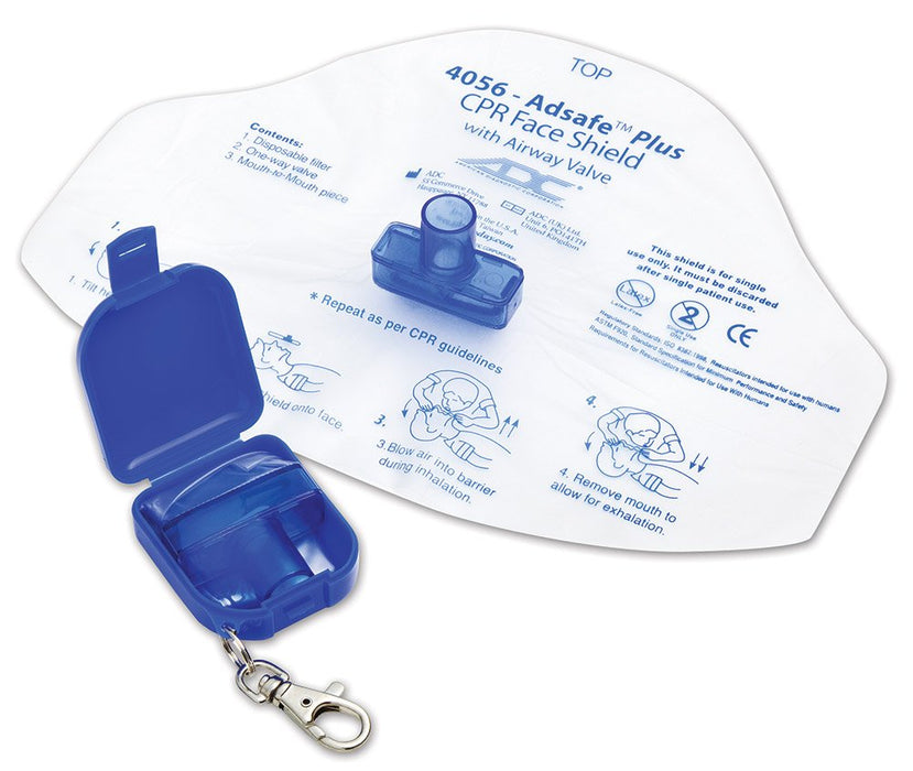 ADSAFE Face Shield Plus Adult, w/keychain, Royal Blue - ADC 4056RB