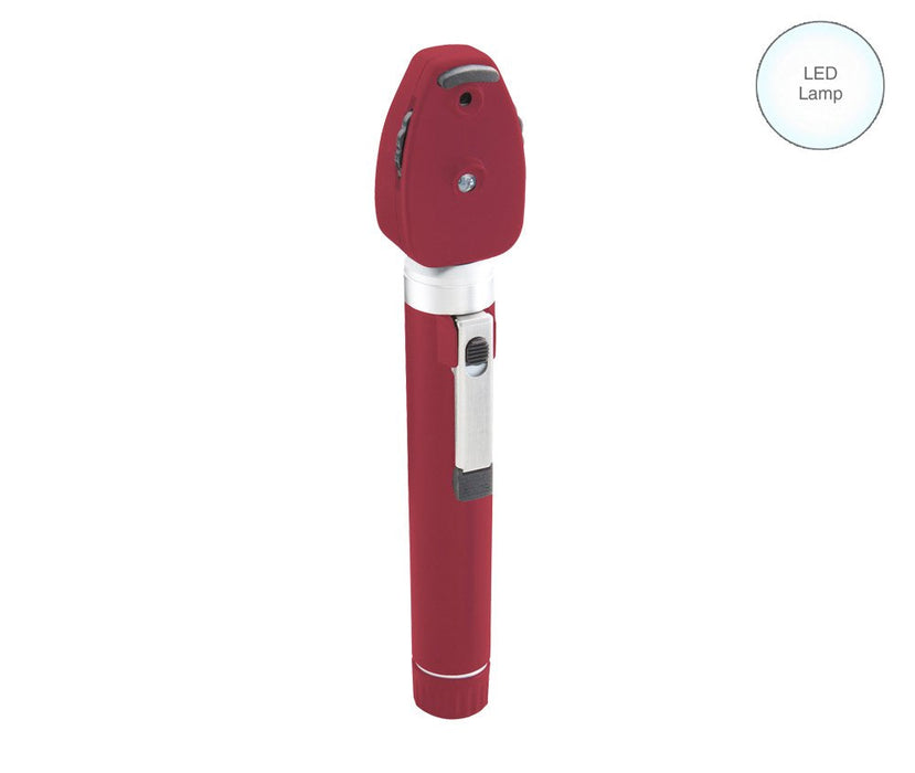 DIAGNOSTIX Pkt Ophthalmoscope 2.5v, LED, Soft, Burgundy - ADC 5112NLSBD
