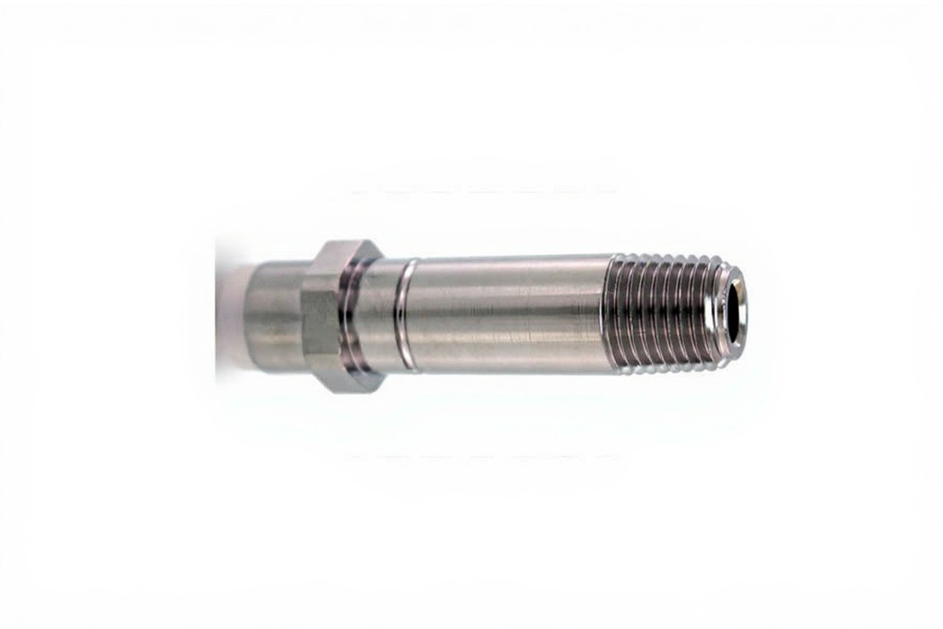 CGA Nipple w/ Kel-F Tip, 2 1/2 x 1/4" NPT Male, O2 - Bay Corp 543HT