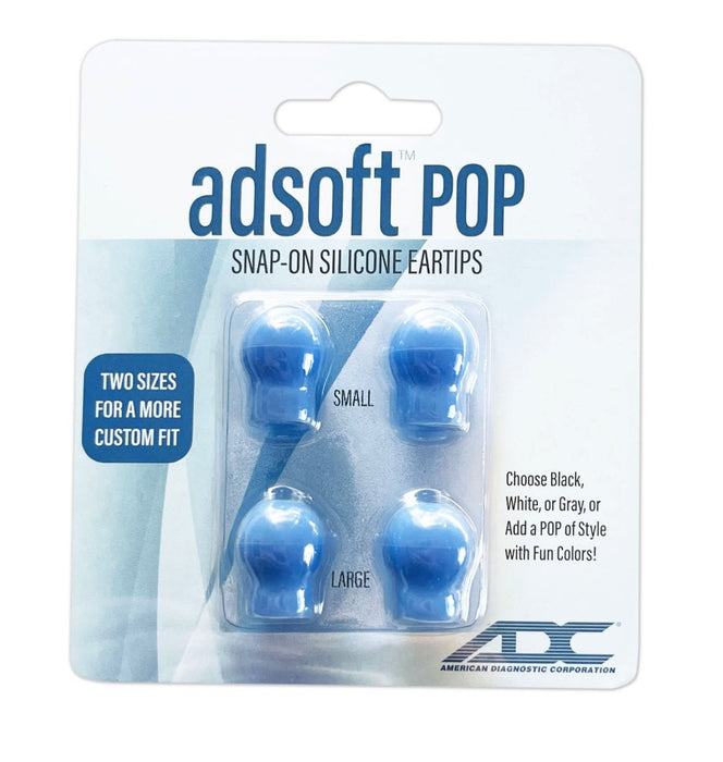 ADSOFT POP Snap-on Eartips Lrg & Sm, Periwinkle, Disp pkg - ADC 602-078PR1Q