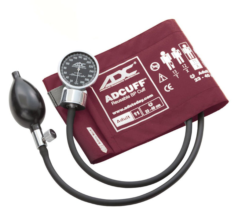 DIAGNOSTIX Aneroid Sphyg Adult, Burgundy, Disp pkg, LF - ADC 700-11ABDQ