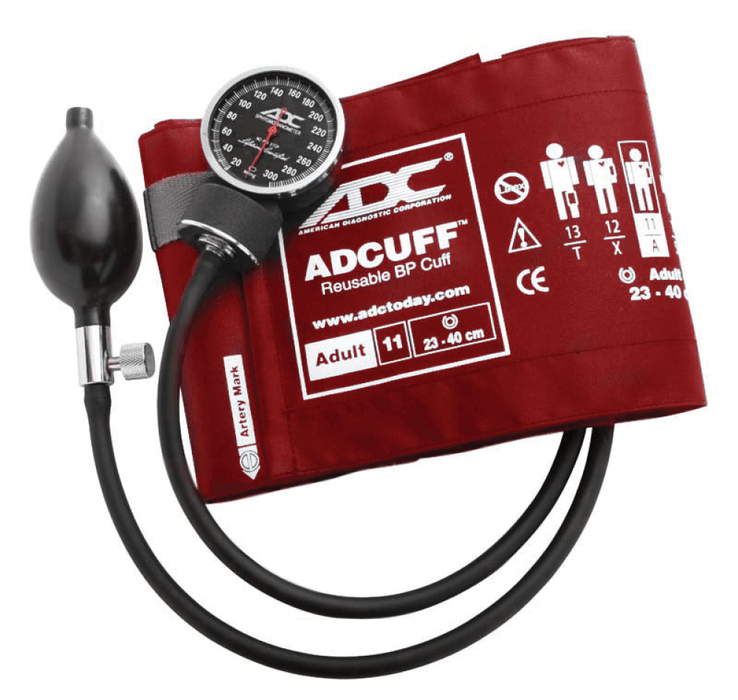 DIAGNOSTIX Aneroid Sphyg Adult, Red, Disp pkg, LF - ADC 720-11ARQ