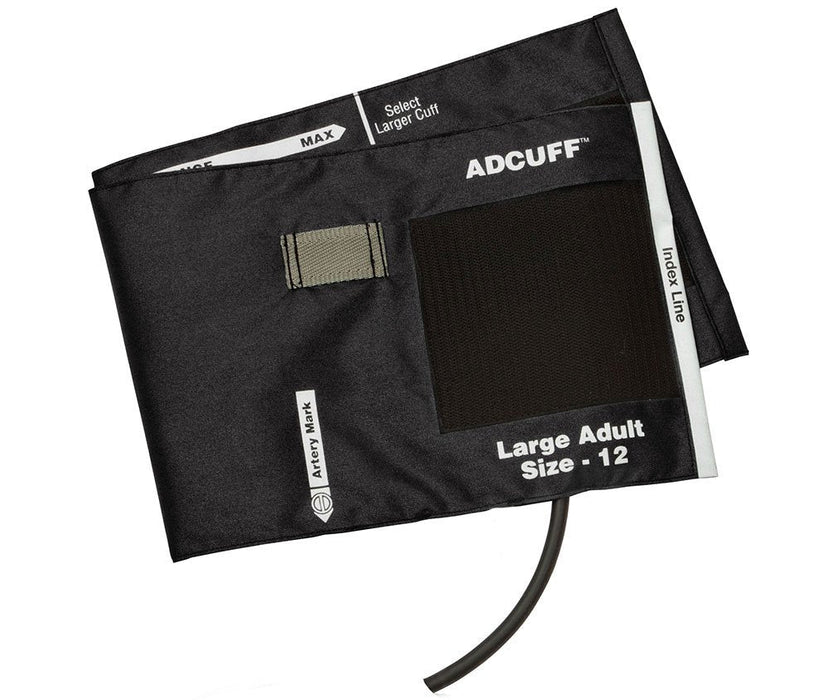 ADCUFF & Bladder, 1 Tube w/891 Lg Adult, Black, LF - ADC 845-12XBK-1F