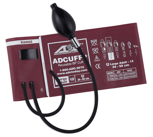 ADCUFF SPU Inflation System Large Adult, Burgundy, 5/pkg - ADC 8650-12X
