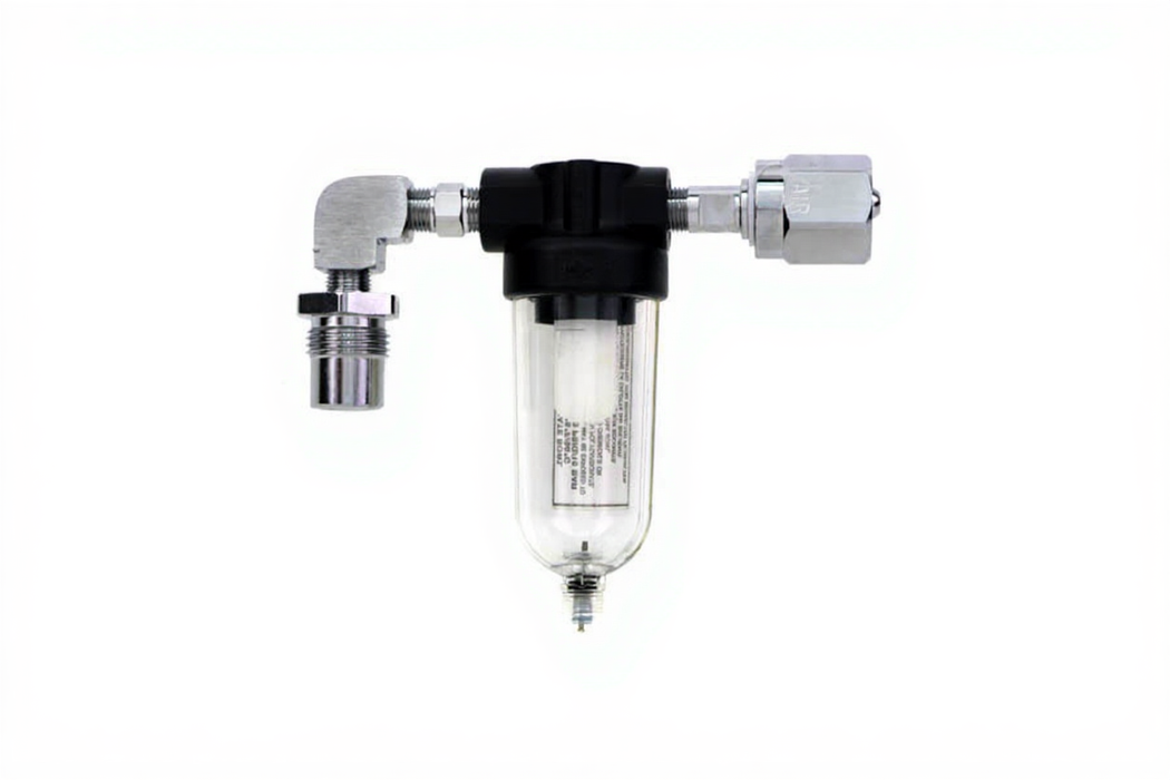 Line Filter Assembly, 90º DISS Male Inlet x DISS Hex Female Outlet, Med Air - Bay Corp AFA-116-90