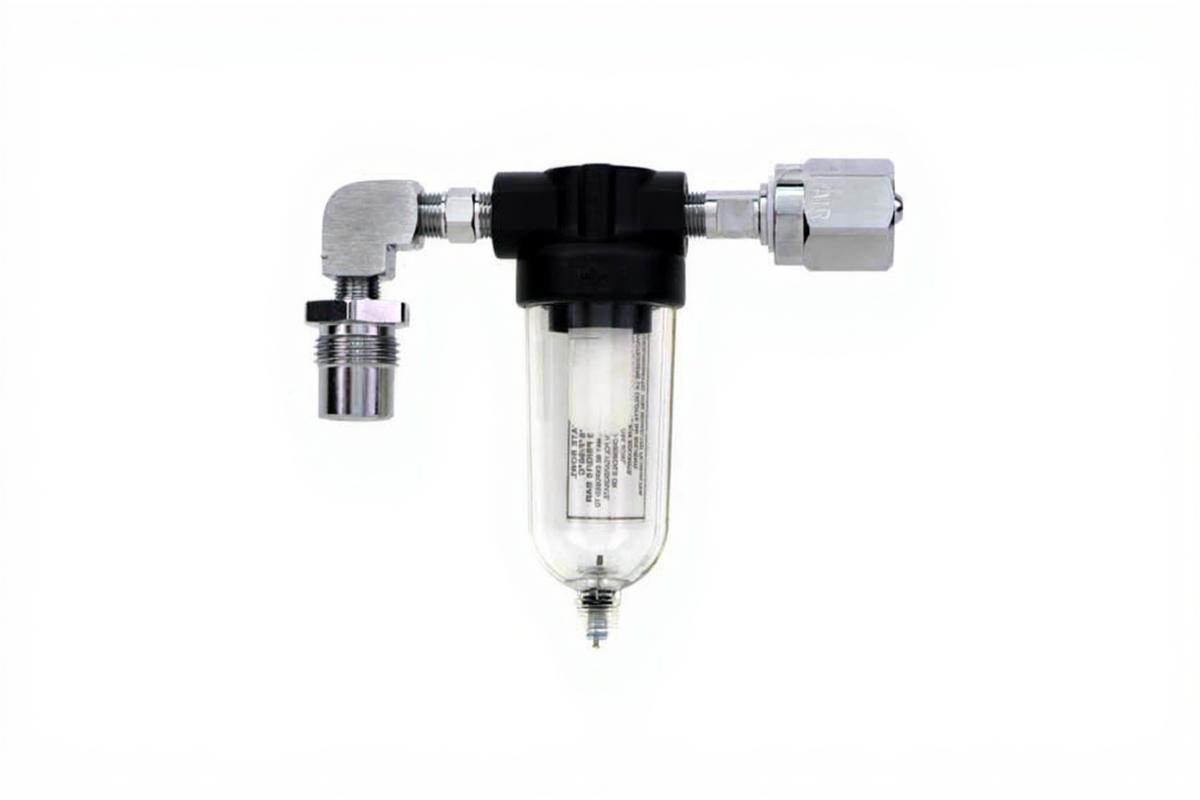 Line Filter Assembly, 90º DISS Male Inlet x DISS Hex Female Outlet, Me ...