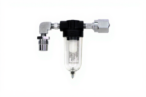 Line Filter Assembly, 90º DISS Male Inlet x DISS Hex Female Outlet, Med Air - Bay Corp AFA-116-90