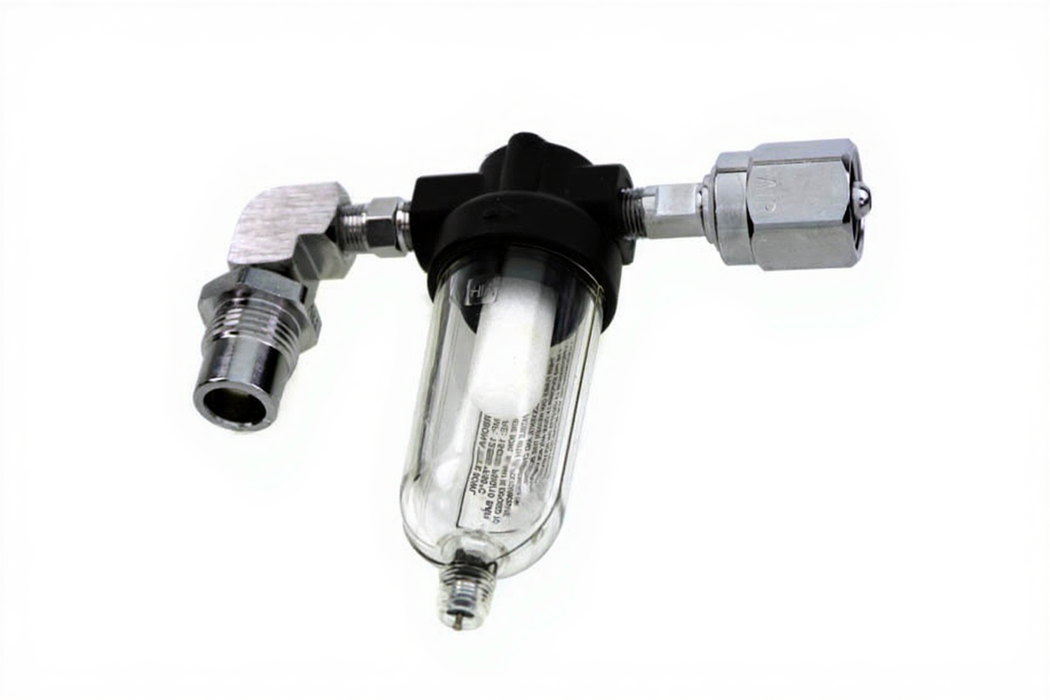 Line Filter Assembly, 90º DISS Male Inlet x DISS Hex Female Outlet, Med Air - Bay Corp AFA-116-90