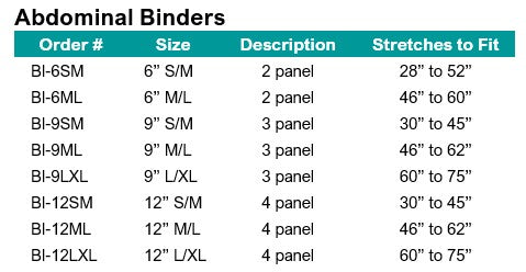 9" Binders Medium/Large - HK Surgical BI-9ML