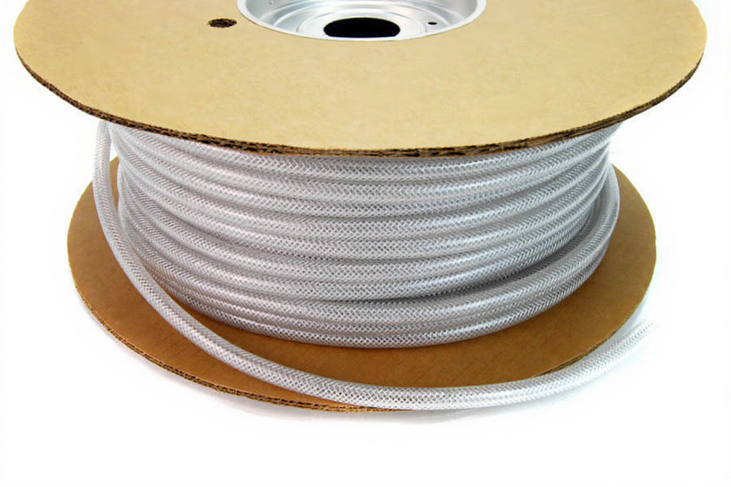 Non-Conductive Hose, Clear w/ White Braid 5/16" ID, .560" OD - Bay Corp BC-2231