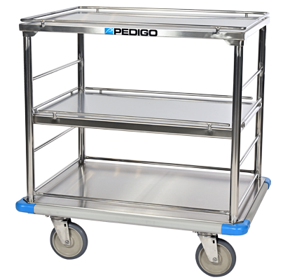 Surgical Case Cart, Open Style, 35-3/8"W x 26-1/8"D x 36-1/2"H Overall Outside Dimensions - Pedigo CDS-353