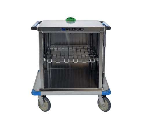 Enclosed Surgical Case Cart, Single Door, Labor & Delivery, Standard Casters, 29-1/2"W x 28-1/8"D x 30"H Overall Outside Dimensions - Pedigo CDS-356-LD-B
