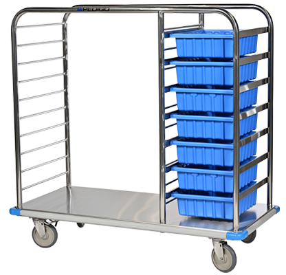 Combination Tote Box/Supply Cart, With Tote Boxes, 55-3/8"W x 26-1/8"D x 53-1/2"H - Pedigo CDS-377
