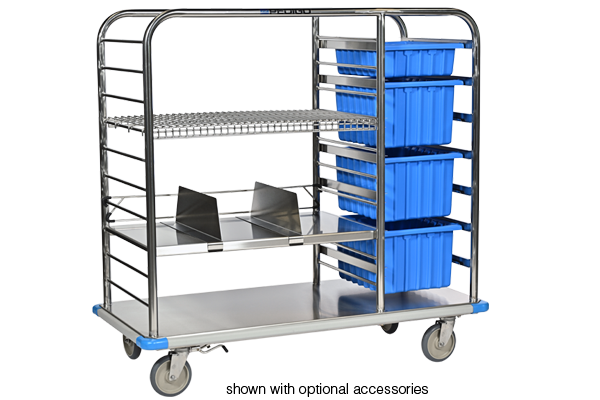 Combination Tote Box/Supply Cart, With Tote Boxes, 55-3/8"W x 26-1/8"D x 53-1/2"H - Pedigo CDS-377